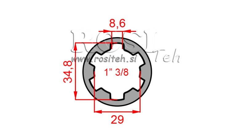 KARDANADAPTERI HOLKKI 1-3/8 (60 mm)