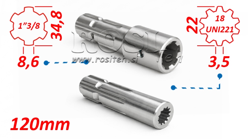 P.T.O. ADAPTER 13/8 19x22x3.5 10 hamba