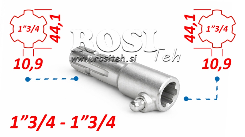 KARDANOVÝ ADAPTÉR S ČAPOM Z 1-3/4 NA 1-3/4 (165 mm)