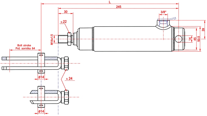 SISEMISE VEDRUGA PIDURISILINDER 25/70MM - KEERMEGA