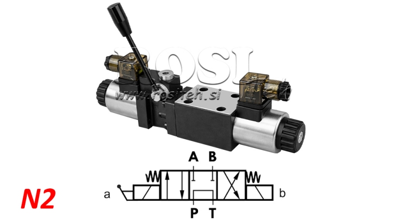 HIDRAVLIČNI ROČNI IN ELEKTRO MAGNETNI VENTIL CETOP 12/24/230V N2