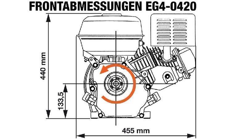 bensiinimootor EG4-420cc-9.6kW-13.1HP-3,600 RPM-E-KW25x88.5-elektriline käivitus