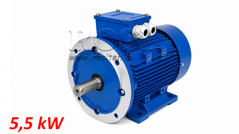 5.5KW-ELEKTRILINE MOOTOR MS132S-4_1450RPM 3FAASI JALAD+FLANGE-B3B5