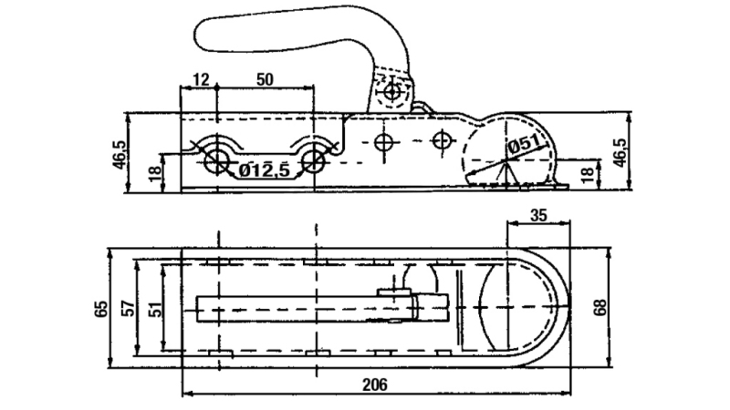 SLEPENHAK VOOR AUTO TRAILER ROND FI50