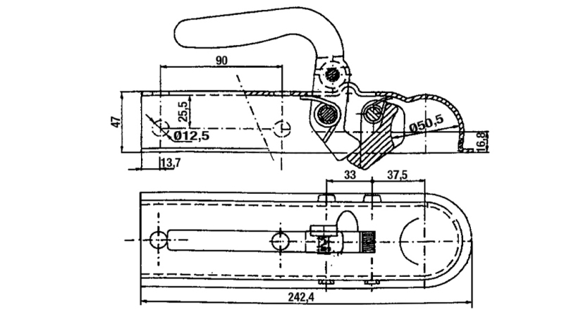AUTO PRIKOLISED KVADRATNE VLEČNE KLJUKE 50