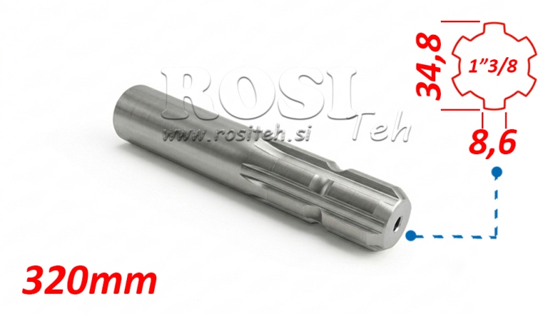 ADAPTATEUR P.T.O. 13/8 L=320