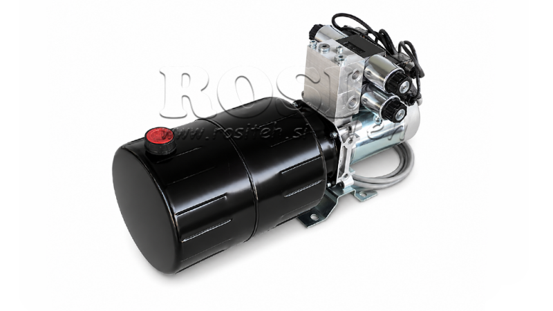 MINI HIDRAVLIČNI AGREGAT 12V DC - 1,6kW = 2,1cc - 8 lit - 2x dvosmerni sklop (kovinski)