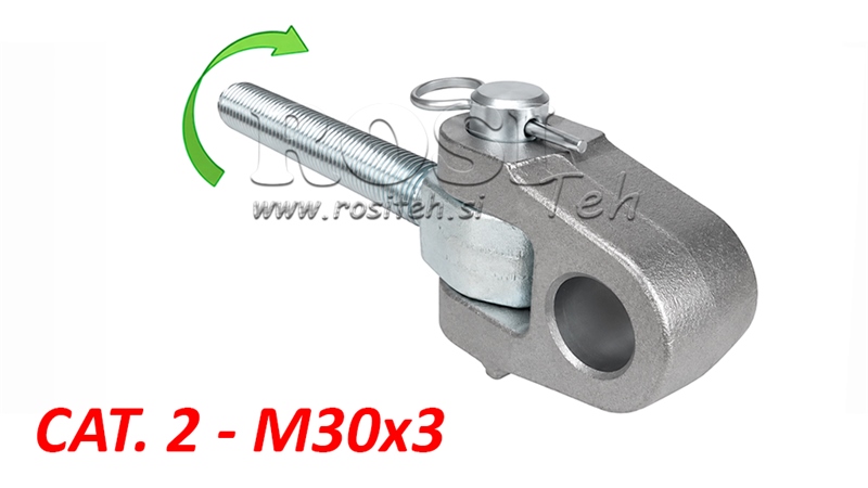 RÓTULA ARTICULADA PARA TERCER PUNTO DE HORQUILLA SPECIAL CAT.2 M30X3