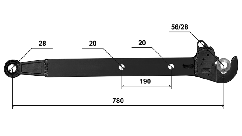 TRAKTORI TÕSTEARME KOLME-PUNKTI ÜHENDUSED CBM 70X20 MM - 780MM KUNI 75HP
