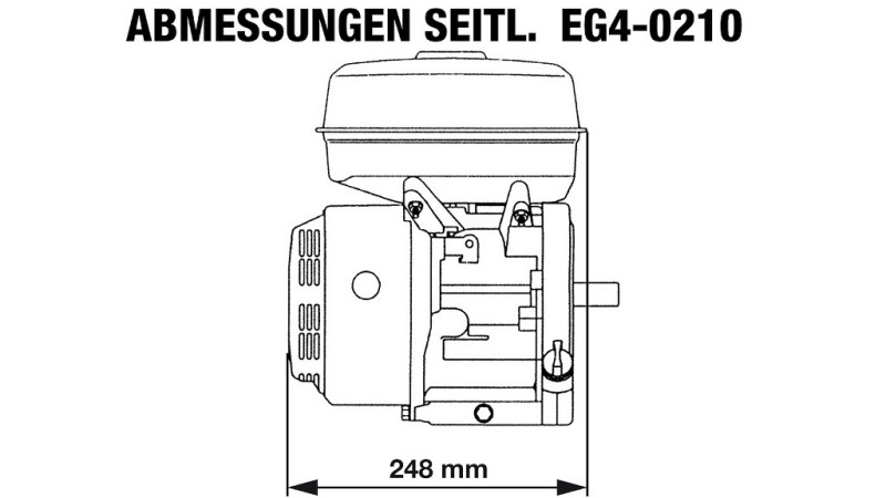 moteur à essence EG4-200cc-5.10kW-3,600 RPM-H-KW20x53-démarrage manuel
