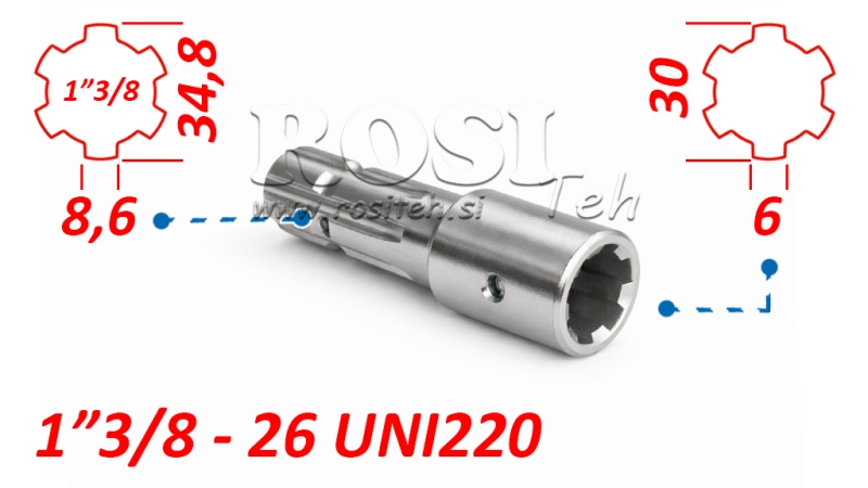 P.T.O. ADAPTER 1''3/8 -26 uni 220