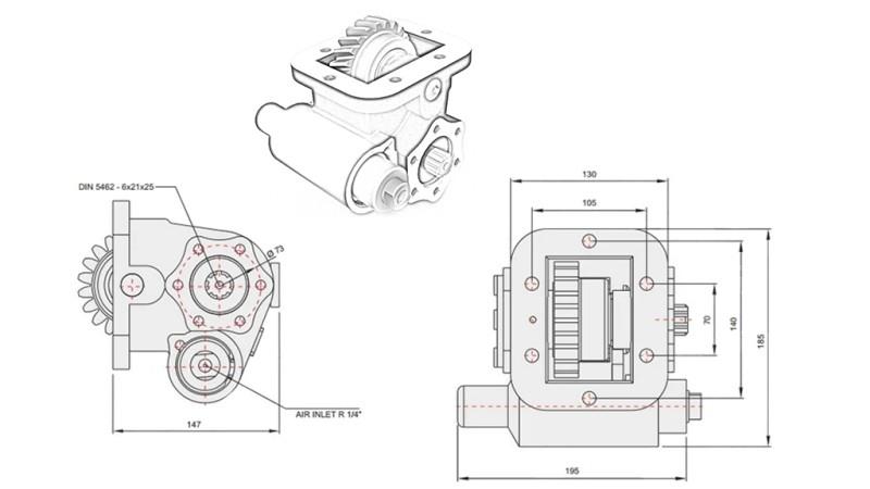 Dimensiones DE LA BOMBA HIDRÁULICA - IVECO 475 SMLX