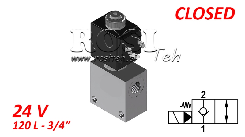 2 ÍRÁNYU SZELEP 3/4 (NC) 24V - 120lit