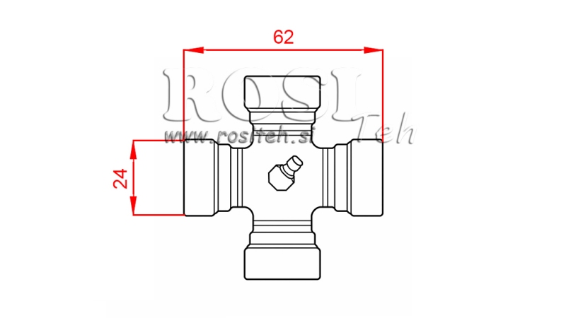 KERESZTCSUKLÓ F-24,00X62,00 ECO KARDÁNTENGELYHEZ 790mm 35-60LE STANDARD