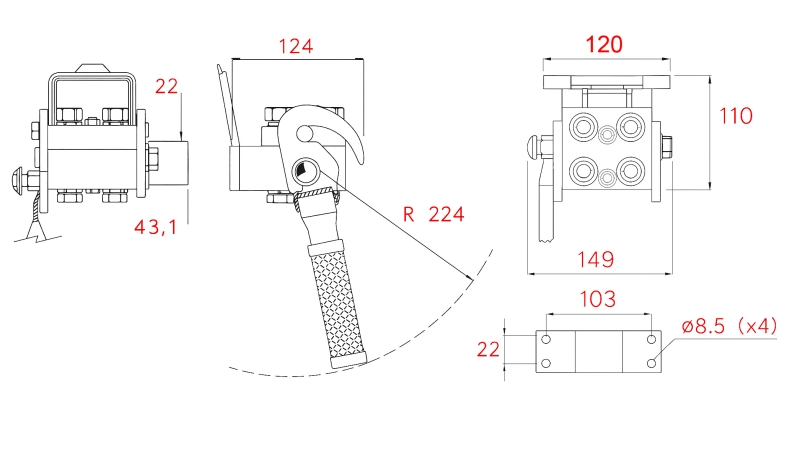 MULTI-FASTER LIITMIK 3-TEE BSP 1/4 LIIKUV OSA (ÜKS HOOB)
