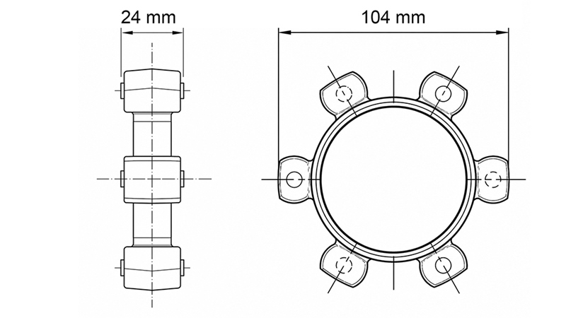 TÄHESIDUR KUMMISISULE ND43-ND44 (104mm)