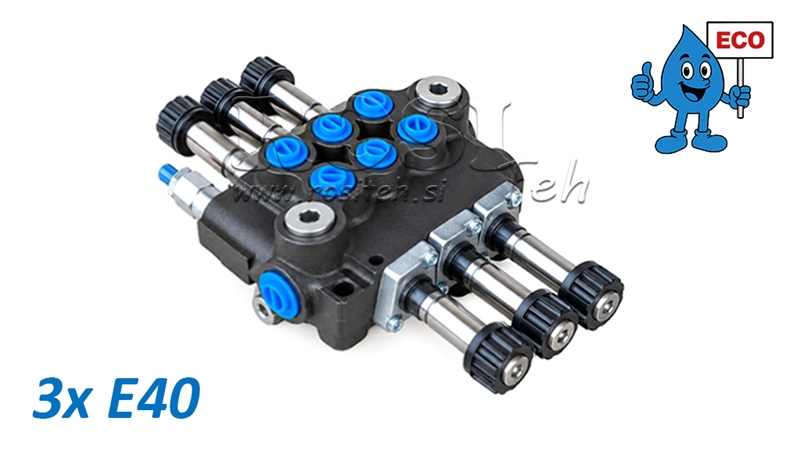 HÜDRAULILINE SOLENOIDVENTIIL (ILMA POOLIDETA) – 3-SEKTSIOONILINE SUUNAVENTIIL 3xE40 ECO