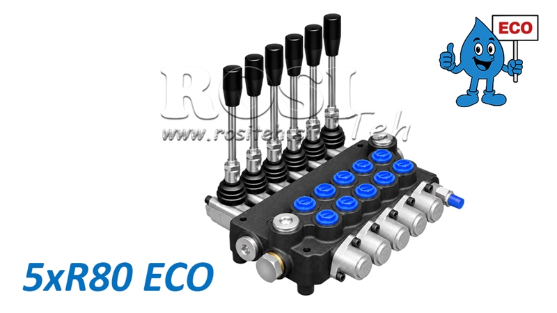 HÜDRAULILINE KÄSIVENTIIL – 5-SEKTSIOONILINE SUUNAVENTIIL 5xR80 ECO