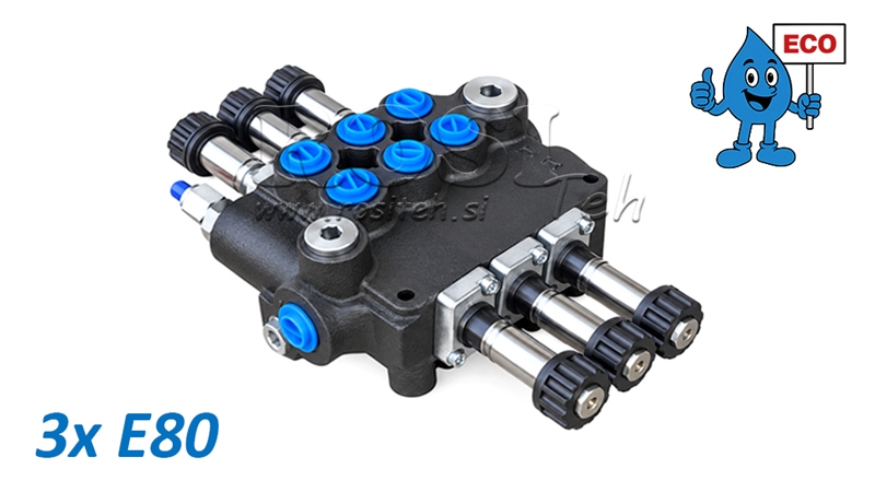 HÜDRAULILINE SOLENOIDVENTIIL (ILMA POOLIDETA) – 3-SEKTSIOONILINE SUUNAVENTIIL 3xE80 ECO
