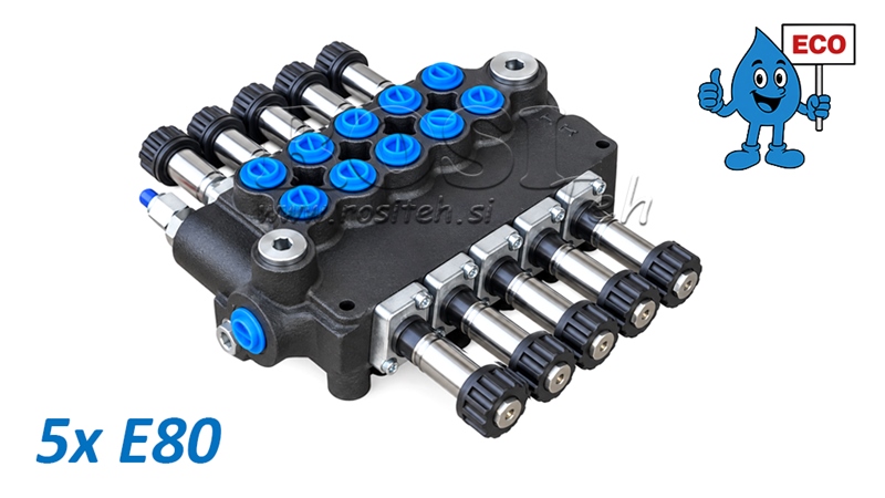 HÜDRAULILINE SOLENOIDVENTIIL (ILMA POOLIDETA) – 5-SEKTSIOONILINE SUUNAVENTIIL 5xE80 ECO