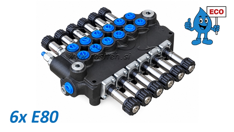 HÜDRAULILINE SOLENOIDVENTIIL (ILMA POOLIDETA) – 6-SEKTSIOONILINE SUUNAVENTIIL 6xE80 ECO