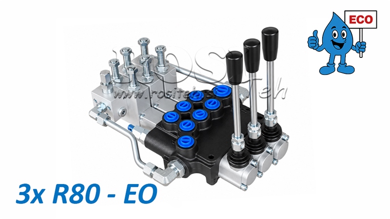 HÜDRAULILINE ELEKTRILINE-KÄSIVENTIIL (ILMA POOLIDETA) – 3-SEKTSIOONILINE SUUNAVENTIIL 3xR80-EO ECO