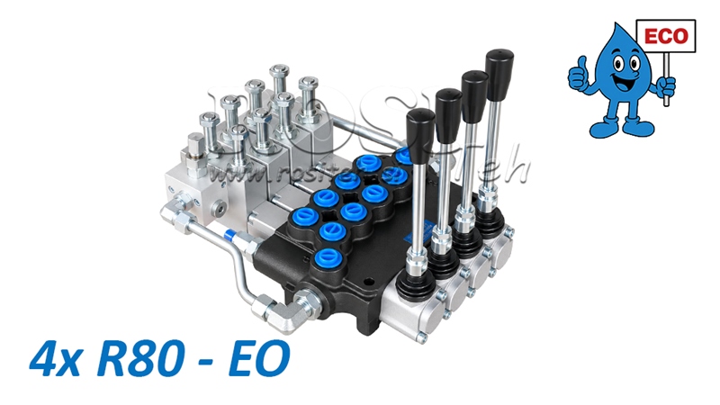 HÜDRAULILINE ELEKTRILINE-KÄSIVENTIIL (ILMA POOLIDETA) – 4-SEKTSIOONILINE SUUNAVENTIIL 4xR80-EO ECO