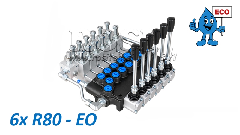 HÜDRAULILINE ELEKTRILINE-KÄSIVENTIIL (ILMA POOLIDETA) – 6-SEKTSIOONILINE SUUNAVENTIIL 6xR80-EO ECO