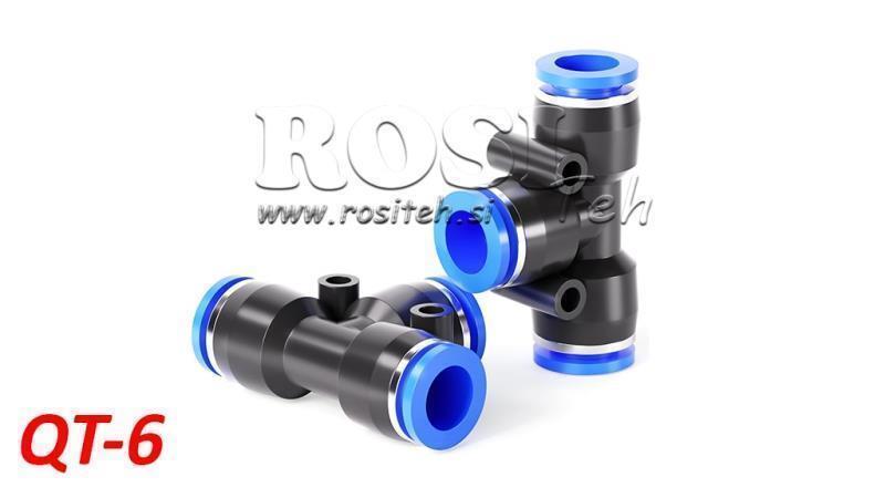 ENCHUFE NEUMÁTICO T CONEXIÓN TPA SIN ROSCA QT-6