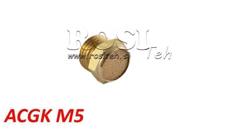 SILENZIATORE PNEUMATICO IN BRASS ACGK M5 BASSO