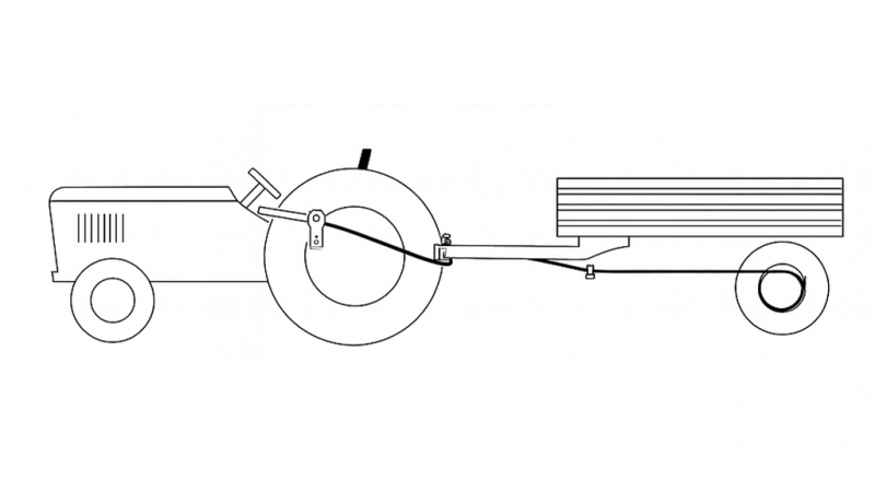 PULL HANDLE FOR TRAILER HAND BRAKE SET WITH CABLE 2.3M