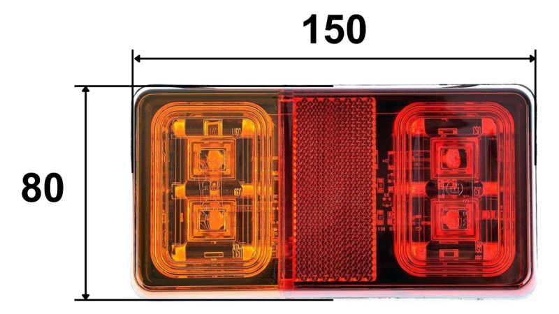 LED REAR LIGHT 3 FUNCTIONS 12V-24V COMBINED