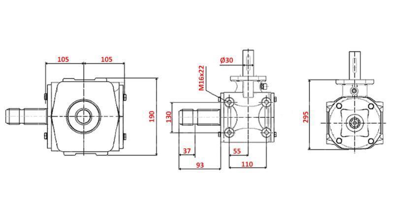 WINKELREDUZIERER 1:1.56 (56HP-43kW)
