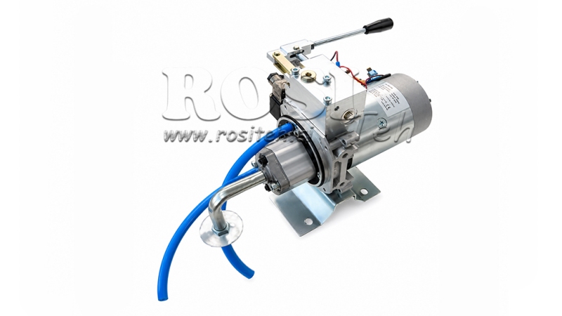 MINI HIDRAVLIČNI AGREGAT 12V DC - 1,6kW = 2,1cc - 8 lit - enosmerni sklop Z ROČNO ČRPALKO