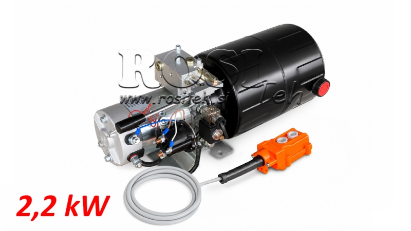 MINI ΥΔΡΑΥΛΙΚΗ ΜΟΝΑΔΑ ΙΣΧΥΟΣ 24V DC - 2.2kW = 2.1cc - 8 λίτρα - μονοφασική μονάδα ΜΕ ΧΕΙΡΟΚΙΝΗΤΗ ΑΝΤΛΙΑ