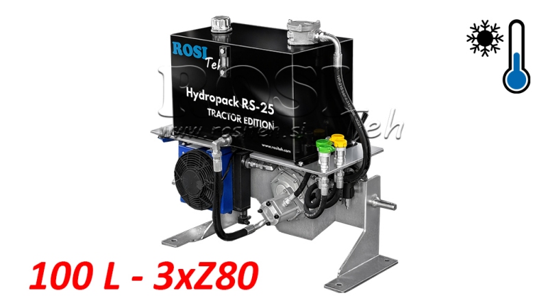 UNITÉ HYDRAULIQUE DE TRACTEUR AVEC UNE CAPACITÉ DE 100L DÉBIT 53L/MIN 3XZ80 - AVEC REFROIDISSEUR D'HUILE