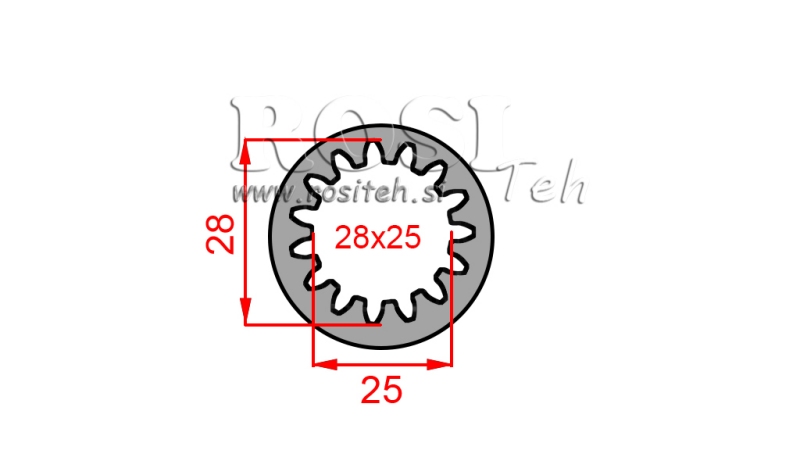 KARDANADAPTER PUKS 28x25 (15 SOONT) (60 mm)
