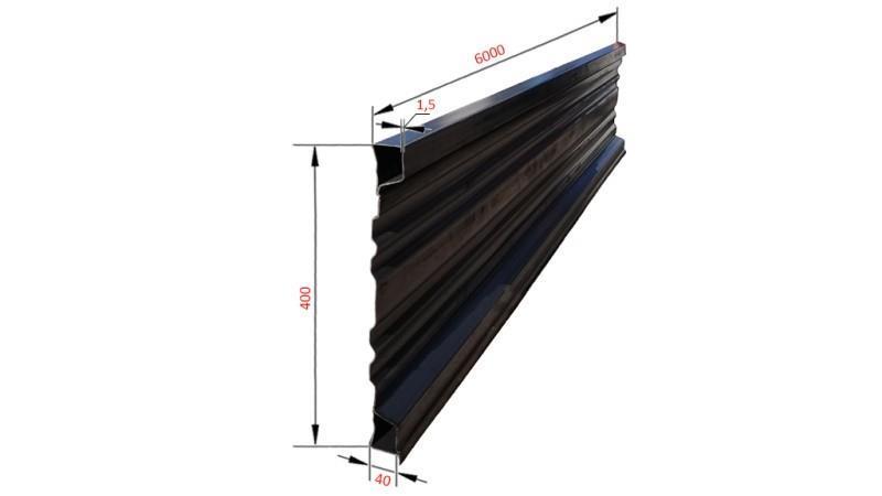 PANNELLO LATERALE PER RIMORCHIO AUTOCARRI 6 MET. - ALTEZZA 400 mm