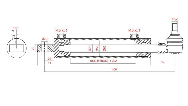 HÜDRAULILINE ROOLISILINDER FIAT-NEW HOLLAND OEM-5189891