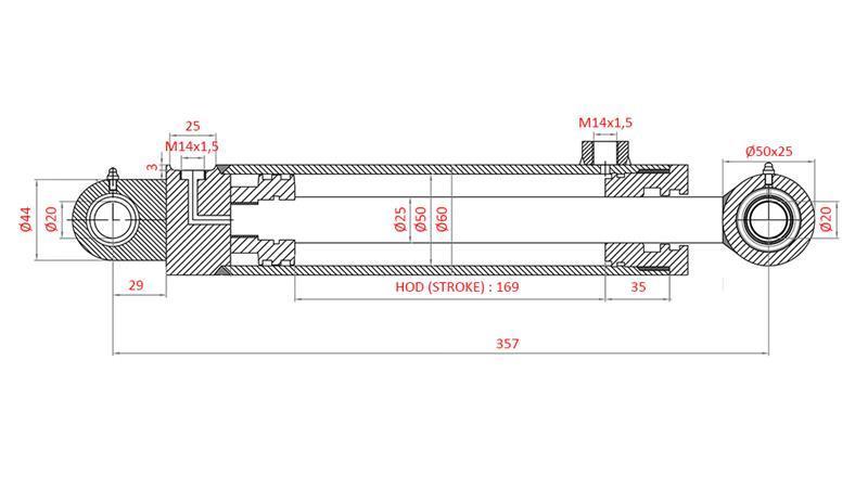 HÜDRAULILINE JUHTIMIS SILINDER FIAT-NEW HOLLAND OEM-4997919, 4998944, 4998945, 5110840, 5125262
