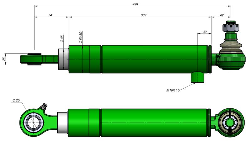 HÜDRAULINE JUHTIMIS CYLINDER JOHN DEERE