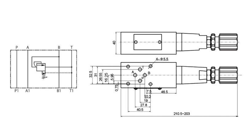 OHUTUSVENTIIL CETOP 3 (B) 15-315 BAR