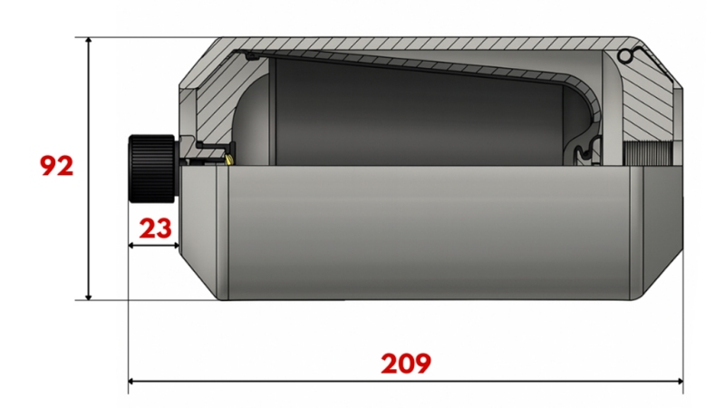 HÜDRAULILINE AKUMULAATOR 0,75 LIT - M18x1,5