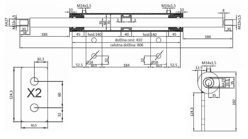 JUHTIMIS SILINDER KAHEPOOLNE 60/35-250