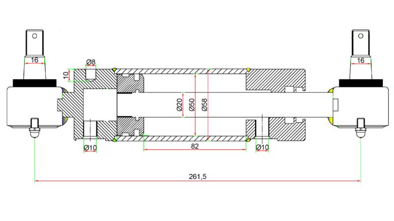 HÜDRAULILINE JUHTIMISE SILINDER JOHN DEERE OEM-AM147174