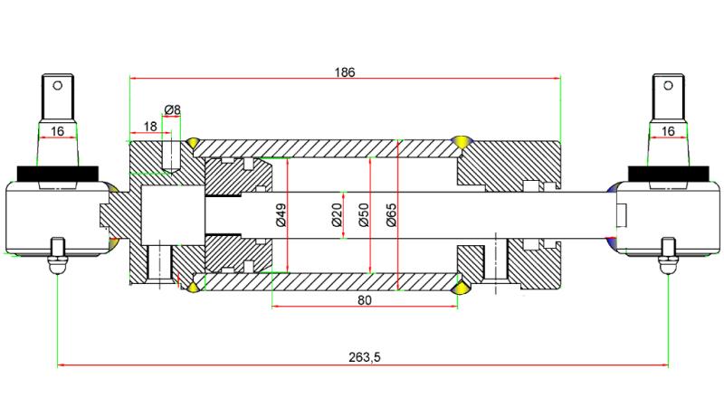 HÜDRAULILINE JUHTIMISE SILINDER JOHN DEERE OEM-AM147173