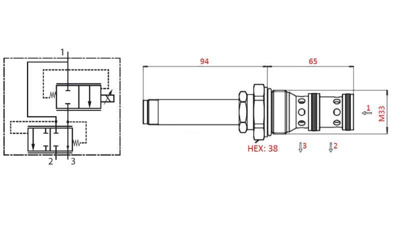 3-TEE PROPORTIONAALVAAK M33 - 270bar - 80liitrit