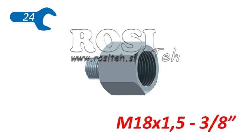 HYDRAULISCHE ADAPTER MAN-VROUW 18X1.5-3/8