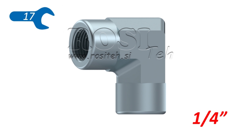 HÜDRAULILINE NURK 90° LÜHI FEMALE-FEMALE 1/4