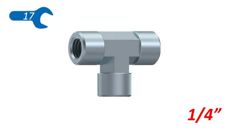 HÜDRAULILINE T-PIKEND FEMALE-FEMALE 1/4